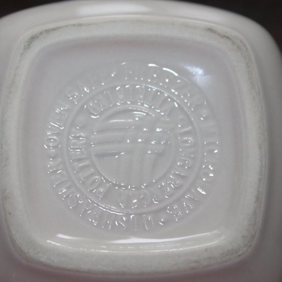 Longaberger Soft Square Ivory Mugs Set of 4 Vitrified Pottery - Picture 4 of 4